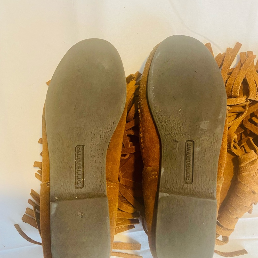 Minnetonka 3 Layer Fringe Suede Boot - image 4